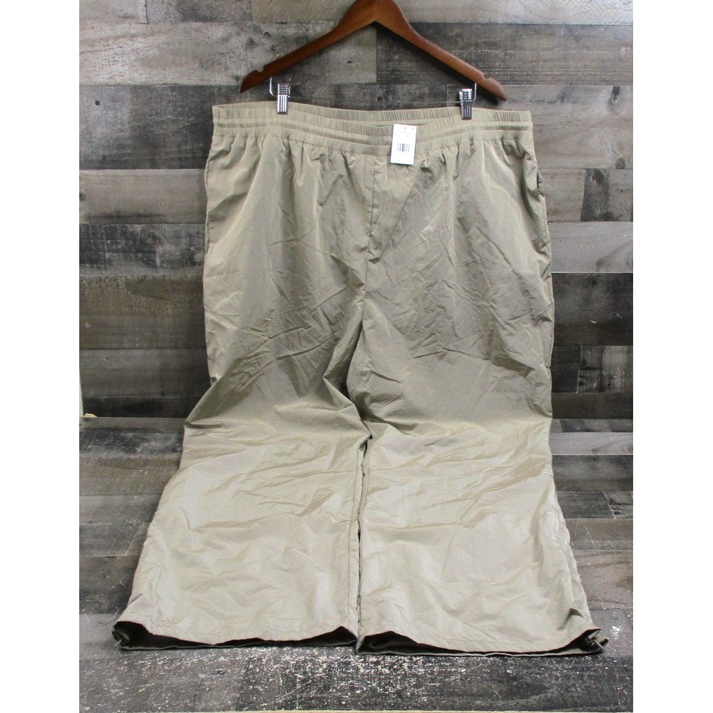 Good American Pants Womens 6 Brindle Wide Leg Track Pant Drawcord Hem New